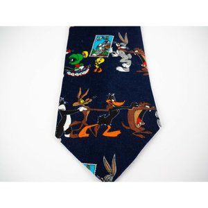 Vintage Looney Tunes Warner Brothers USPS Stamp Collection Tie 1997